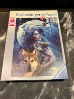 Ravensburger puzzel 1000 stukjes Vrouw met Wolven, Hobby en Vrije tijd, Denksport en Puzzels, Ophalen of Verzenden, Zo goed als nieuw