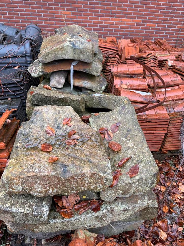 Bentheimer Zandsteen voor Tuin of Vijver, Tuin en Terras, Grind, Keien en Split, Gebruikt, Kei, Beige, Zandsteen, Ophalen