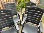 4 verstelbare tuinstoelen Hartman antraciet - samen €60, Ophalen, Zo goed als nieuw, Kunststof, Verstelbaar