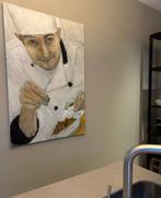 Schilderij (chef) kok in actie, Ophalen