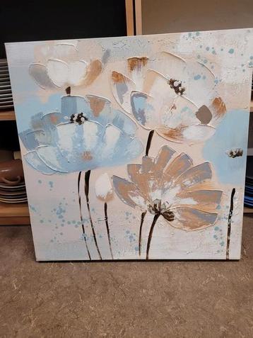 Wanddecoratie schilderij bloemen 60x60cm beschikbaar voor biedingen