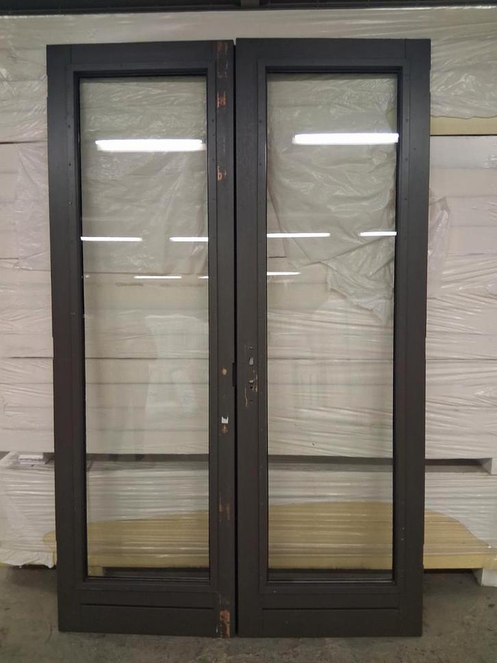Hardhouten openslaande deuren met HRR++ glas, Doe-het-zelf en Verbouw, Deuren en Horren, Zo goed als nieuw, Buitendeur, 215 cm of meer