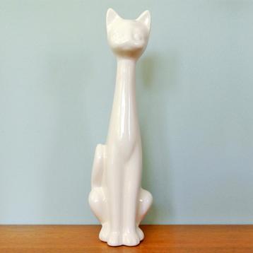 hoge vintage KAT poes object beeld porselein eighties 50's beschikbaar voor biedingen