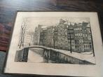 Ets Louis Landre van een Amsterdamse Gracht, Ophalen of Verzenden