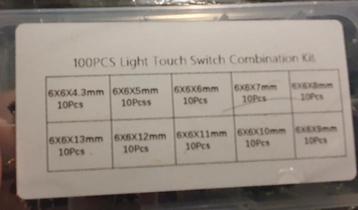 100 PCS Light touch switch combination kit. beschikbaar voor biedingen