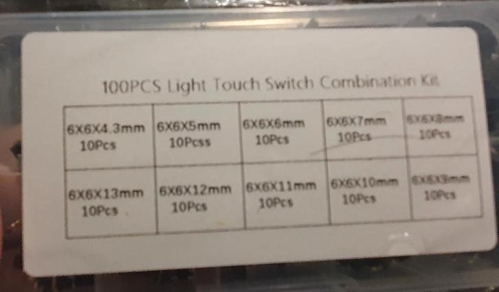 100 PCS Light touch switch combination kit., Hobby en Vrije tijd, Elektronica-componenten, Nieuw, Ophalen of Verzenden