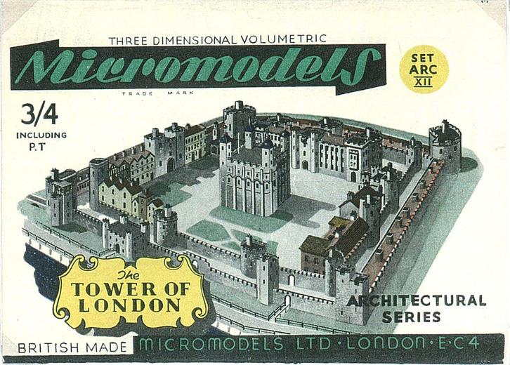 Bouwplaat micromodels Tower of London, Hobby en Vrije tijd, Modelbouw | Figuren en Diorama's, Nieuw, Diorama, 1:50 of kleiner