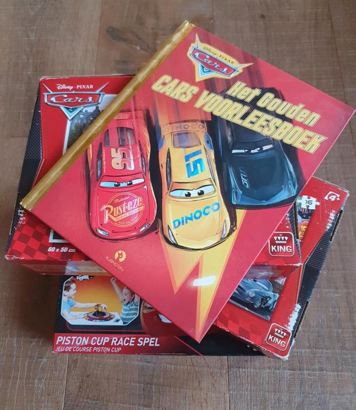 Cars speelgoedpakket: vloerpuzzels, spel met geluid & boek, Hobby en Vrije tijd, Gezelschapsspellen | Bordspellen, Zo goed als nieuw