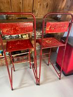 Industriële Vintage Barkrukken, Huis en Inrichting, Barkrukken, Ophalen, Gebruikt, Met voetsteun, 60 tot 90 cm