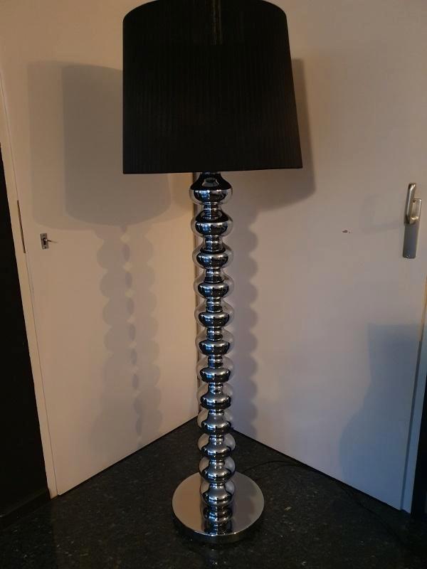 Bollenlamp bollamp vloerlamp zilver chroom., Huis en Inrichting, Lampen | Vloerlampen, Gebruikt, 150 tot 200 cm, Metaal, Ophalen