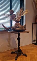 antiek ronde bijzettafel met ijzeren onderstel, tafel, Antiek en Kunst, Ophalen