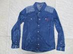 MTC spijkerblouse donker blauw maat 152 overhemd drukkers, Jongen, Ophalen of Verzenden, Zo goed als nieuw, Overhemd of Blouse