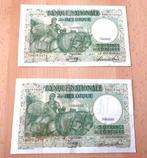 Set van 2x 50 Francs / Frank = 10 Belgas Trésorerie 04-01-45, Postzegels en Munten, Bankbiljetten | België, Setje, Ophalen of Verzenden
