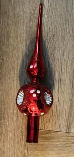 Decoris deukpiek - glas piek - rood met zilver, Diversen, Kerst, Ophalen of Verzenden