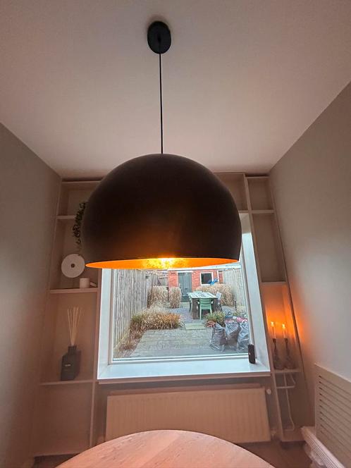 Zwarte industriële hanglamp  Stoer en stijlvol! Nieuwpr:€189, Huis en Inrichting, Lampen | Hanglampen, Zo goed als nieuw, 75 cm of meer