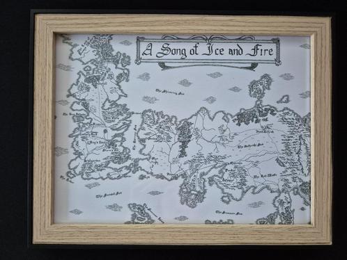 Print met lijst Game of Thrones map, Verzamelen, Film en Tv, Nieuw, Film, Foto of Kaart, Ophalen of Verzenden