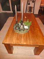 Robuuste teak houten salontafel, Huis en Inrichting, Tafels | Salontafels, Ophalen, Gebruikt, 100 tot 150 cm, Teakhout