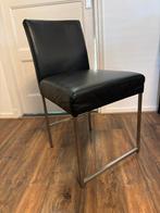 Eetkamerstoelen leder zwart 4x Bert Plantagie, Huis en Inrichting, Stoelen, Ophalen, Zwart, Leer, Zo goed als nieuw