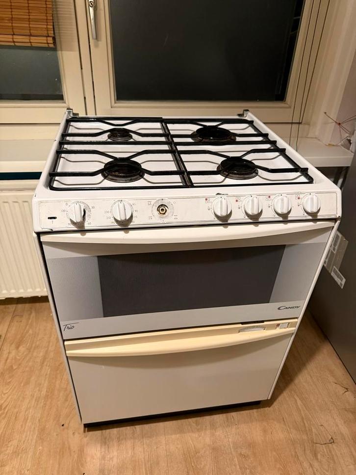 Candy Trio Gasfornuis - Compleet! Gratis, Witgoed en Apparatuur, Fornuizen, Gebruikt, Vrijstaand, Gas, 4 kookzones, 85 tot 90 cm