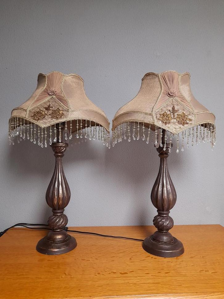 Barok lampen kappen los te koop, Huis en Inrichting, Lampen | Tafellampen, Zo goed als nieuw, Minder dan 50 cm, Ophalen of Verzenden
