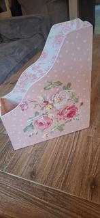 Vintage Tijdschriftenhouder met Rozenmotief, Huis en Inrichting, Woonaccessoires | Krantenbakken en Lectuurbakken, Ophalen of Verzenden