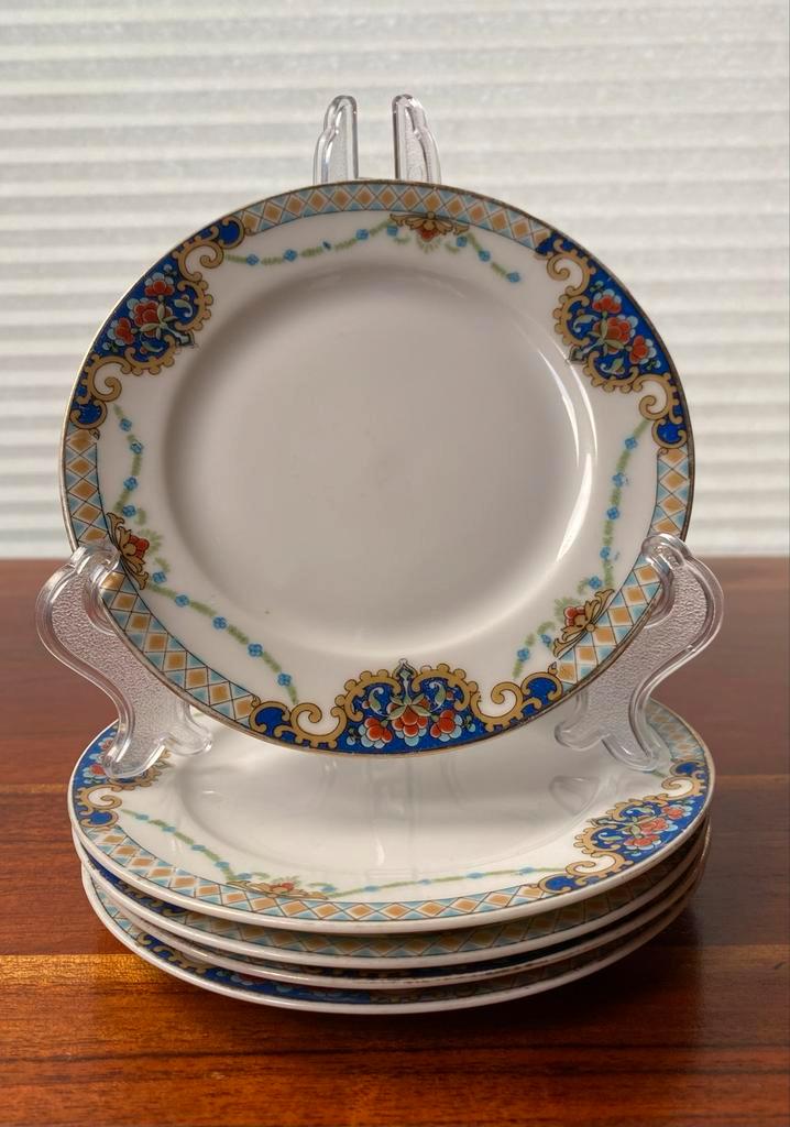 5 Tsjechoslowaakse gebaksbordjes, ca. 1920-1945, Huis en Inrichting, Keuken | Servies, Gebruikt, Bord(en), Overige stijlen, Porselein