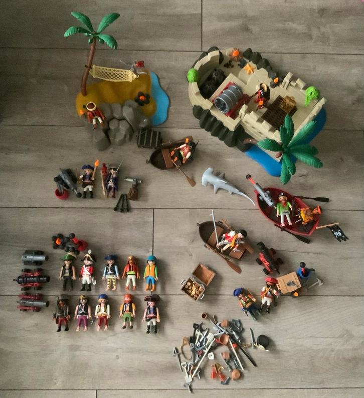 ZEER GROTE Partij Piraten Playmobiel Eiland Kasteel Boot, Kinderen en Baby's, Speelgoed | Playmobil, Zo goed als nieuw, Complete set