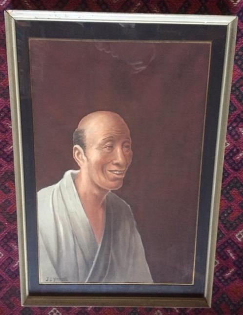 Aquarel van J.S. Yamamoto, Antiek en Kunst, Kunst | Schilderijen | Klassiek, Ophalen of Verzenden