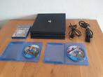PS4 Pro (1TB), inclusief kabels, 3 games, zonder controller, Ophalen of Verzenden, Zonder controller, 1 TB, Pro