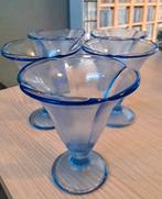 5 x ijscoupe ijsglas ijscoupes ijsglazen blauw, Ophalen of Verzenden, Zo goed als nieuw