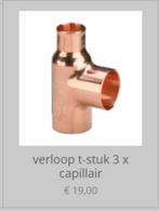 roodkoperen soldeerfittingen verloop t-stuk 3 x capillair, Ophalen of Verzenden, Nieuw, Koper, Overige typen