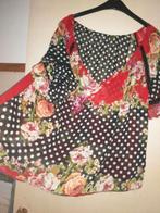 Tuniek maat xl polkadot met rozen bloemen wijd vallend, Ophalen of Verzenden, Zo goed als nieuw