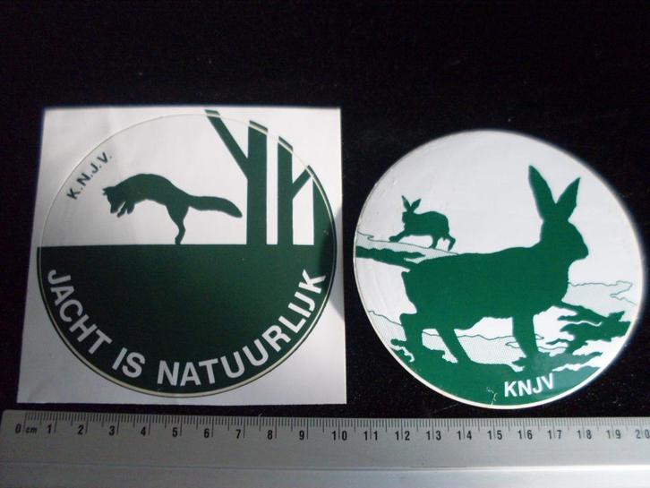 2x sticker knjv jacht is natuurlijk vos konijn jager jagen, Verzamelen, Stickers, Zo goed als nieuw, Bedrijf of Vereniging, Verzenden