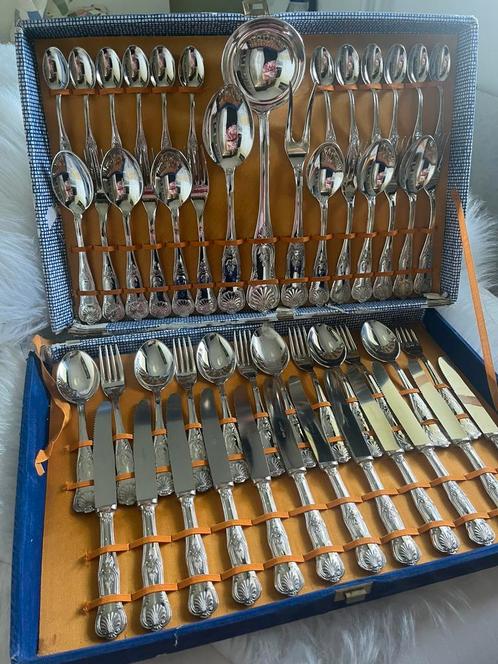 Superinox verzilverde bestekset 12-delig + opschep, Antiek en Kunst, Antiek | Bestek, Ophalen of Verzenden