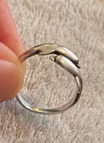Zilveren Dolfijnen Ring - verstelbaar / nu Maat 17-18, Ophalen of Verzenden, Zo goed als nieuw, 17 tot 18, Dame