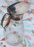 Vintage Glazen Waterkan / Karaaf - 1 Liter, jaren 70, Ophalen of Verzenden, Gebruikt
