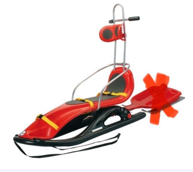 Mindervaliden Slee met Rugleuning & Rem, Kinderen en Baby's, Speelgoed | Buiten | Sleeën, Zo goed als nieuw, Kunststof, Rem, Ophalen