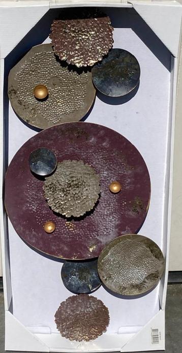 METALEN WANDDECORATIE 76,5 cm goud, bruin-rood zilver NIEUW  beschikbaar voor biedingen