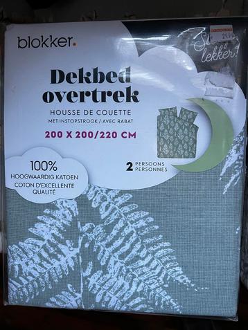 Nieuw dekbedovertrek 200x200/220 groen/wit beschikbaar voor biedingen