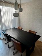 Enzo Luca Eetkamertafel - Massief Eiken Zwart, Huis en Inrichting, Tafels | Eettafels, Eikenhout, 200 cm of meer, Zo goed als nieuw