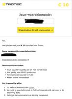 Trotec 10 euro koetingsbon, Eén persoon, Kortingsbon