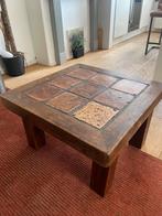 Rustieke Franse tegeltafel, Huis en Inrichting, Tafels | Salontafels, Minder dan 50 cm, Gebruikt, Ophalen, Vierkant