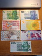 Setje gulden bankbiljetten 5-1000, Postzegels en Munten, Bankbiljetten | Nederland, 1000 gulden, Ophalen of Verzenden