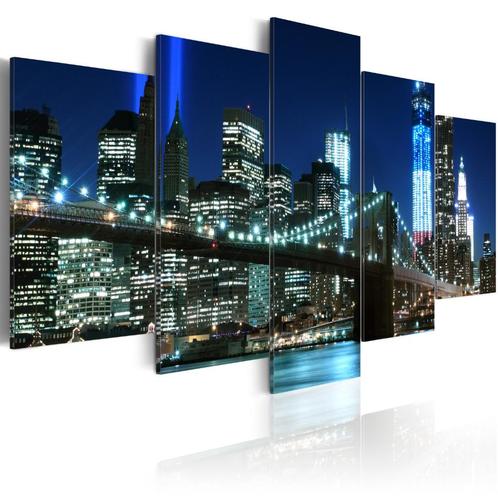 740 New York Brug 5 Luik Canvas Schilderij 200x100cm Nieuw, Huis en Inrichting, Woonaccessoires | Schilderijen, Tekeningen en Foto's