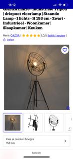 QAZQA hanze - Industriele Tripod driepoot vloerlamp, Ophalen, Nieuw, Industriel, 150 tot 200 cm