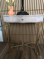 Oud roze console tafel met gouden poten, Ophalen of Verzenden
