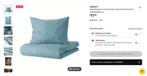 Ikea Dekbedovertrek en kussensloop, bananenpatroon, Huis en Inrichting, Slaapkamer | Beddengoed, Ophalen, Gebruikt, Eenpersoons