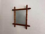 Antiek Faux Bamboo wandspiegeltje, Ophalen of Verzenden, Rechthoekig, Minder dan 50 cm, Minder dan 100 cm
