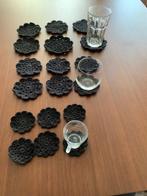 Set van 18 zwarte onderzetters 7, 10 en 12 cm, nieuw!, Nieuw, Glas of Kopje, Ophalen of Verzenden