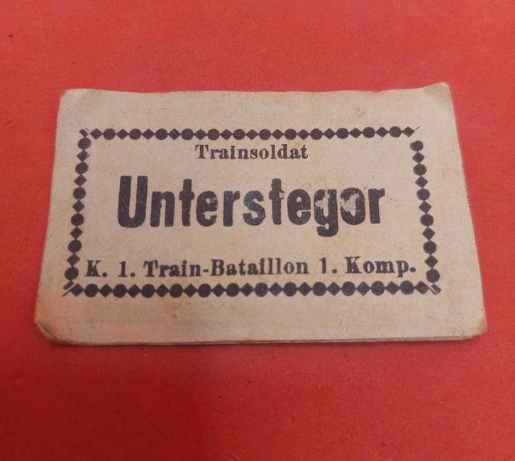 Duitse Imperial WO1 identificatielabel, Verzamelen, Militaria | Algemeen, Landmacht, Duitsland, Ophalen of Verzenden